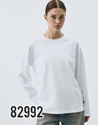 82991 Футболка, майка жен длинный рукав КРЕМ, кг